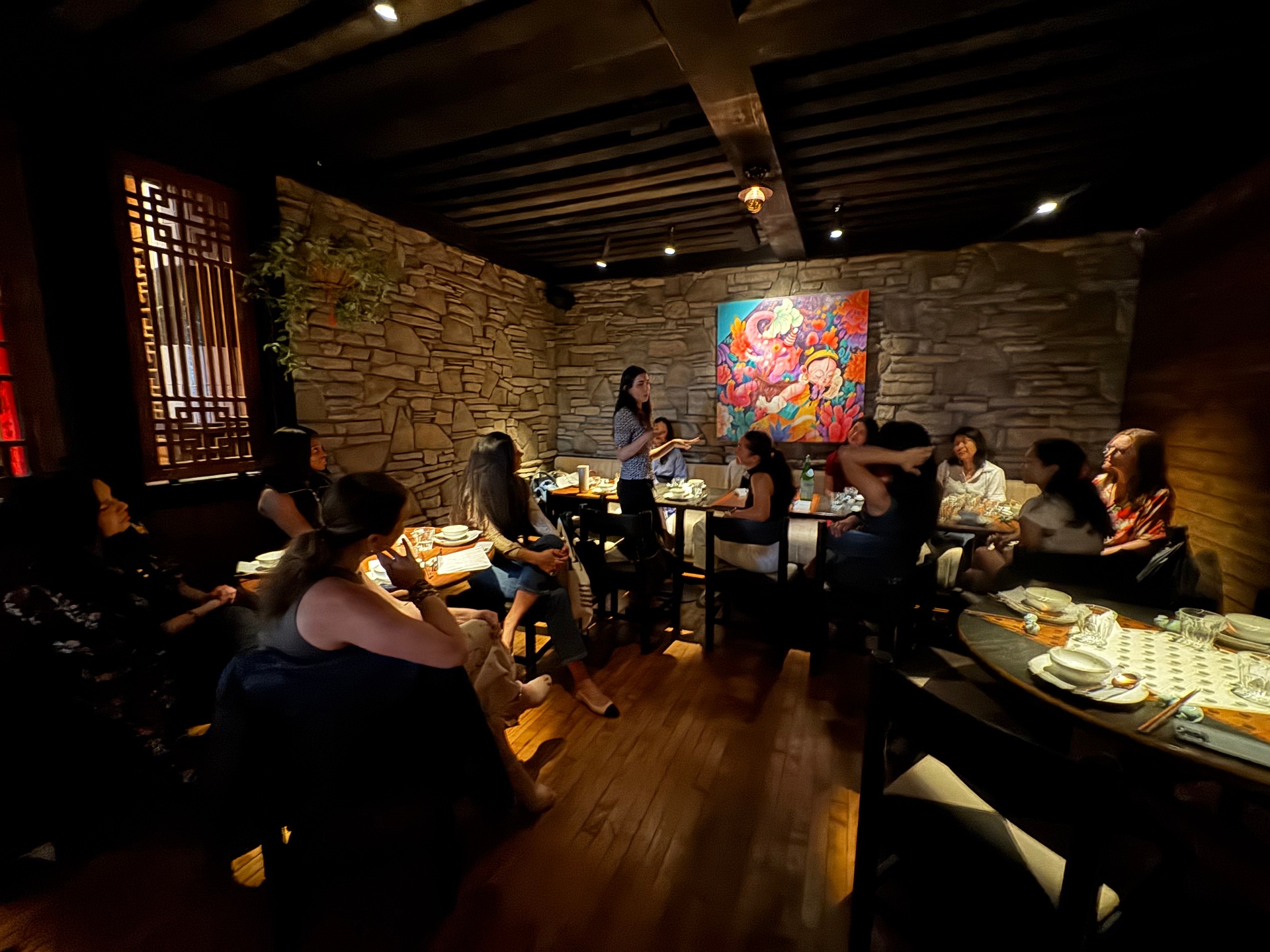 Guest speaking to the room at the New York edition